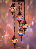 Turkish Mosaic Chandelier (5 globes/bulbs)