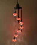 Turkish Mosaic Chandelier (7 globes/bulbs)