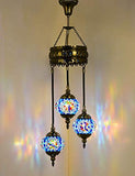 Turkish Mosaic Chandelier (3 globes/bulbs)