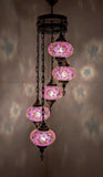 Turkish Mosaic Chandelier (5 globes/bulbs)