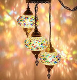 Turkish Mosaic Chandelier (3 globes/bulbs)